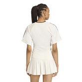 T-Shirt Donna Adidas Rouched Football Bianco Nero | NonSoloSport