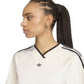 T-Shirt Donna Adidas Rouched Football Bianco Nero | NonSoloSport