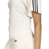 T-Shirt Donna Adidas Rouched Football Bianco Nero | NonSoloSport