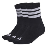 Calze Adidas 3 Stripes Cushioned Sportswear Mid-Cut Nero Bianco | NonSoloSport