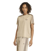 T-Shirt Donna Adidas Firebird Beige Marrone | NonSoloSport