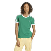 T-Shirt Donna Adidas 3 Stripes Verde Giallo | NonSoloSport