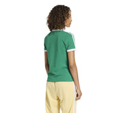T-Shirt Donna Adidas 3 Stripes Verde Giallo | NonSoloSport
