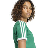 T-Shirt Donna Adidas 3 Stripes Verde Giallo | NonSoloSport