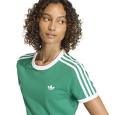 T-Shirt Donna Adidas 3 Stripes Verde Giallo | NonSoloSport