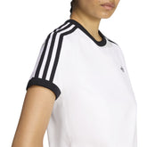 T-Shirt Donna Adidas 3 Stripes Slim Bianco Nero | NonSoloSport