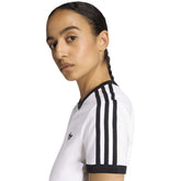 T-Shirt Donna Adidas 3 Stripes Slim Bianco Nero | NonSoloSport