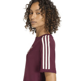 T-Shirt Donna Adidas 3-Stripes Slim Bordeaux | NonSoloSport