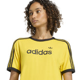 T-Shirt Donna Adidas Linear Giallo Nero | NonSoloSport