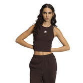 Canotta Donna Adidas Essentials Ribbed Marrone | NonSoloSport
