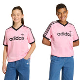 T-Shirt Ragazzo Adidas 3 Stripes Rosa Nero | NonSoloSport