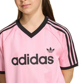 T-Shirt Ragazzo Adidas 3 Stripes Rosa Nero | NonSoloSport