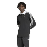Polo Uomo Adidas Rugby 3 Stripes Nero Bianco | NonSoloSport