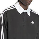 Polo Uomo Adidas Rugby 3 Stripes Nero Bianco | NonSoloSport