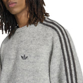 Maglione Uomo Adidas 3-Stripes Fluffy Knit Grigio | NonSoloSport