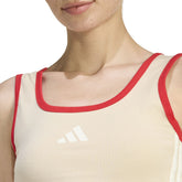 Canotta Donna Adidas Stadium Beige Rosso | NonSoloSport