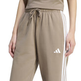 Pantalone Jogger Donna Adidas Essentials 3 Stripes Beige Bianco | NonSoloSport