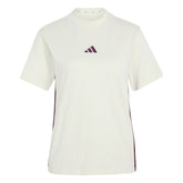 T-Shirt Donna Adidas Essentials 3 Stripes Beige Bordeaux | NonSoloSport