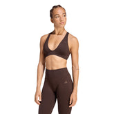 Bra Donna Adidas Workout Essentials Knit Light Support Marrone | NonSoloSport
