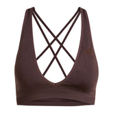 Bra Donna Adidas Workout Essentials Knit Light Support Marrone | NonSoloSport