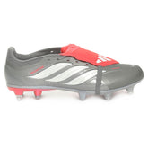 Scarpa da Calcio Uomo Adidas Predator League Fold-Over Tongue Terreni Morbidi Grigio Rosso | NonSoloSport