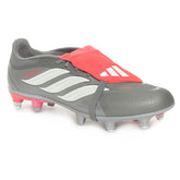 Scarpa da Calcio Uomo Adidas Predator League Fold-Over Tongue Terreni Morbidi Grigio Rosso | NonSoloSport