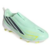 Scarpa da Calcio Ragazzo Adidas F50 Hyperfast League Laceless Terreni Compatti Verde Menta Blu | NonSoloSport