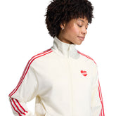 Giacca Donna Adidas Track Firebird Loose Beige Rosso | NonSoloSport