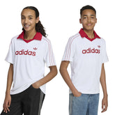 Polo Ragazzo Adidas Loose Pinstripe Bianco Rosso | NonSoloSport