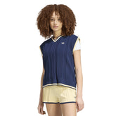 Gilet Donna Adidas Cable Knit Blu Beige | NonSoloSport