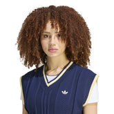 Gilet Donna Adidas Cable Knit Blu Beige | NonSoloSport