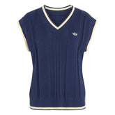 Gilet Donna Adidas Cable Knit Blu Beige | NonSoloSport