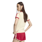 T-Shirt Donna Adidas 3 Stripes Beige Rosso | NonSoloSport