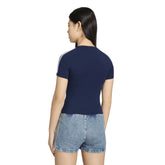 T-Shirt Donna Adidas 3 Stripe Blu Scuro | NonSoloSport