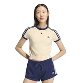 T-Shirt Donna Adidas Knitted Beige Blu | NonSoloSport