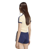 T-Shirt Donna Adidas Knitted Beige Blu | NonSoloSport