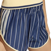 Shorts Donna Adidas Pinstripes Firebird Blu Beige | NonSoloSport