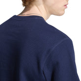 T-Shirt Uomo Adidas Trefoil Essentials Waffle Blu Scuro | NonSoloSport