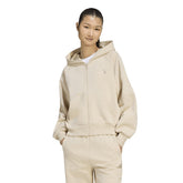 Felpa Donna Adidas Small Logo Beige | NonSoloSport