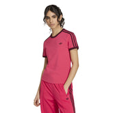 T-Shirt Donna Adidas 3 Stripes Rosa Bordeaux | NonSoloSport
