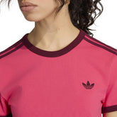 T-Shirt Donna Adidas 3 Stripes Rosa Bordeaux | NonSoloSport