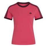 T-Shirt Donna Adidas 3 Stripes Rosa Bordeaux | NonSoloSport