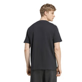 T-Shirt Uomo Adidas Essentials 3 Stripes Nero Bianco | NonSoloSport