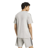 T-Shirt Uomo Adidas Essentials 3 Stripes Grigio Nero | NonSoloSport