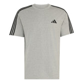 T-Shirt Uomo Adidas Essentials 3 Stripes Grigio Nero | NonSoloSport