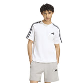 T-Shirt Uomo Adidas Essentials 3 Stripes Bianco Nero | NonSoloSport