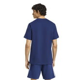 T-Shirt Uomo Adidas Essentials 3 Stripes Blu Scuro Bianco | NonSoloSport