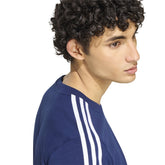 T-Shirt Uomo Adidas Essentials 3 Stripes Blu Scuro Bianco | NonSoloSport