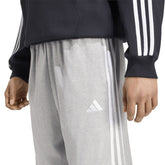 Pantalone Jogger Uomo Adidas Essentials 3 Stripes Grigio Bianco | NonSoloSport