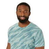 T-Shirt Uomo Asics Core All Over Print Azzurro | NonSoloSport
